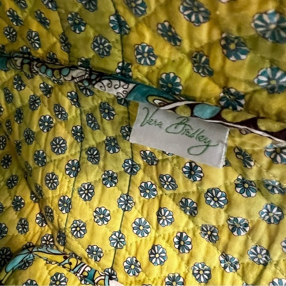 VERA BRADLEY Peacock Tic Tac Tote Toggle Close 2007 Paisley Green Blue Y2K - Picture 10 of 11